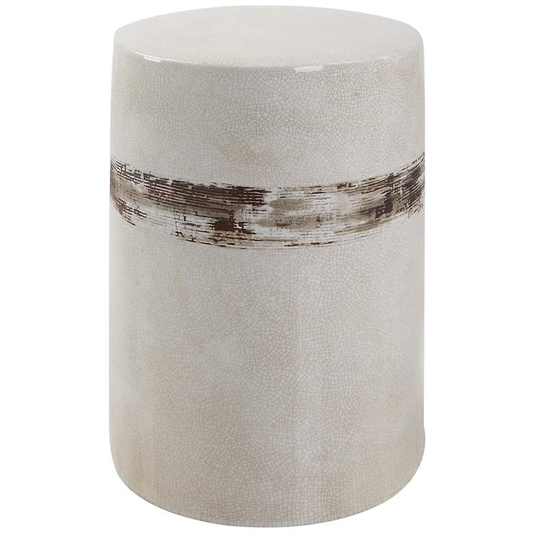 Image 1 Uttermost Comanche 13 inch W x 18 inch H Off White Garden Stool