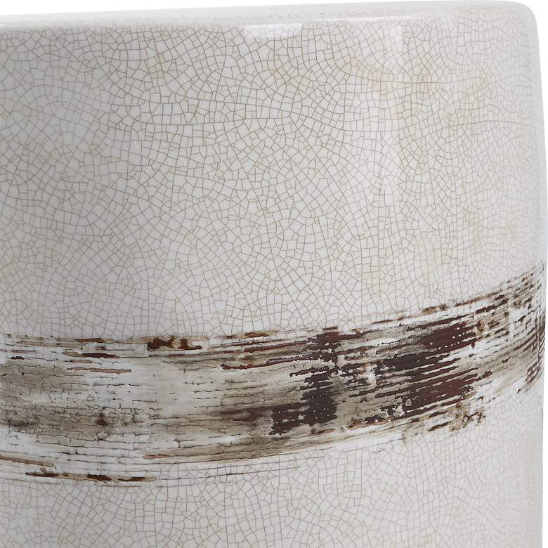 Image 3 Uttermost Comanche 13" W x 18" H Off White Garden Stool more views