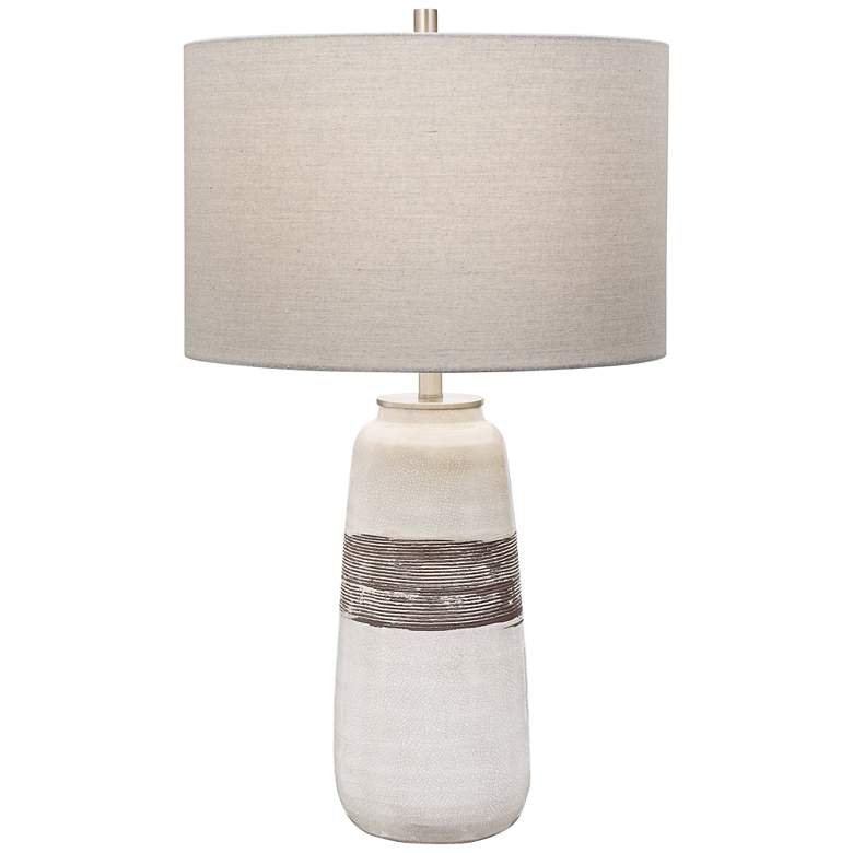 Image 2 Uttermost Comanche Off-White and Brown Ceramic Table Lamp