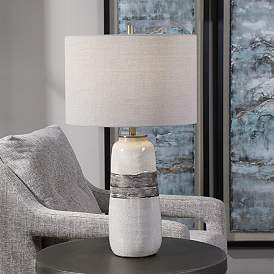Image1 of Uttermost Comanche Off-White and Brown Ceramic Table Lamp