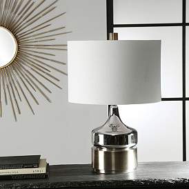 Image1 of Uttermost Como Chrome and Antique Brass Modern Accent Table Lamp