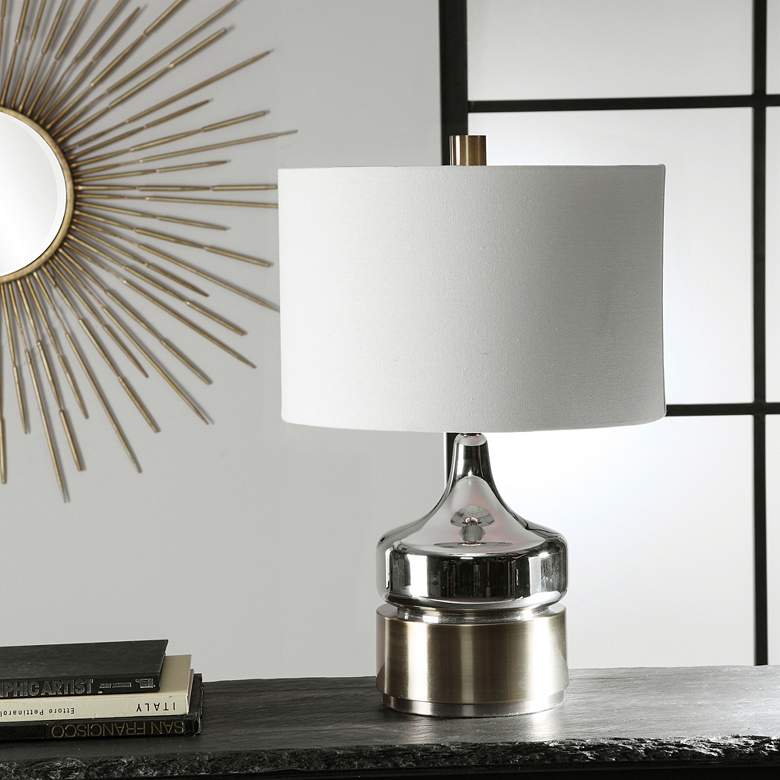 Image 1 Uttermost Como Chrome and Antique Brass Modern Accent Table Lamp