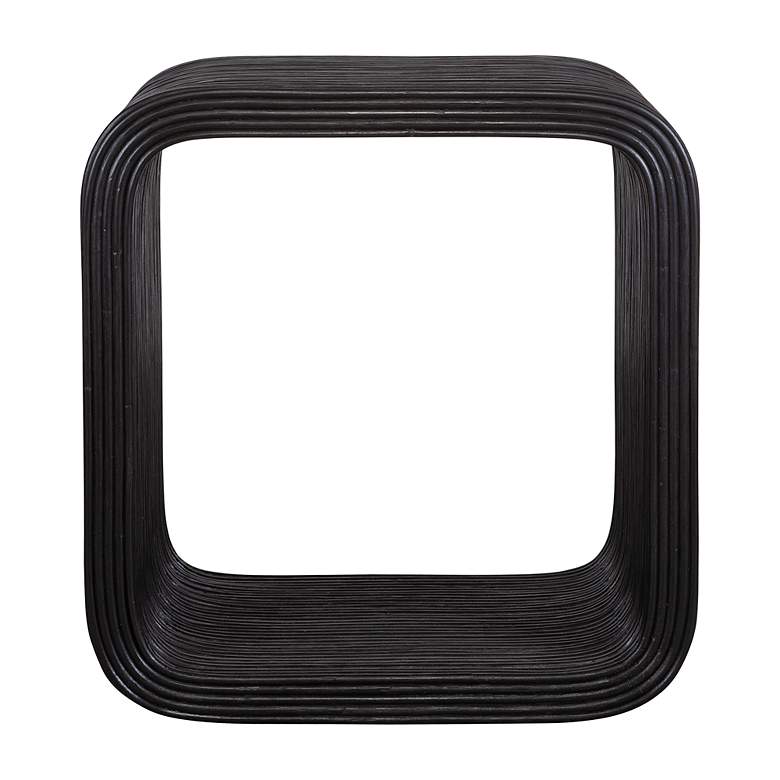 Image 2 Uttermost Compton 25" High Black Rattan Side Table