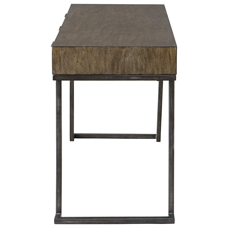 Image 5 Uttermost Comrade 50" Wide Brown Mango Wood 3-Drawer Desk more views