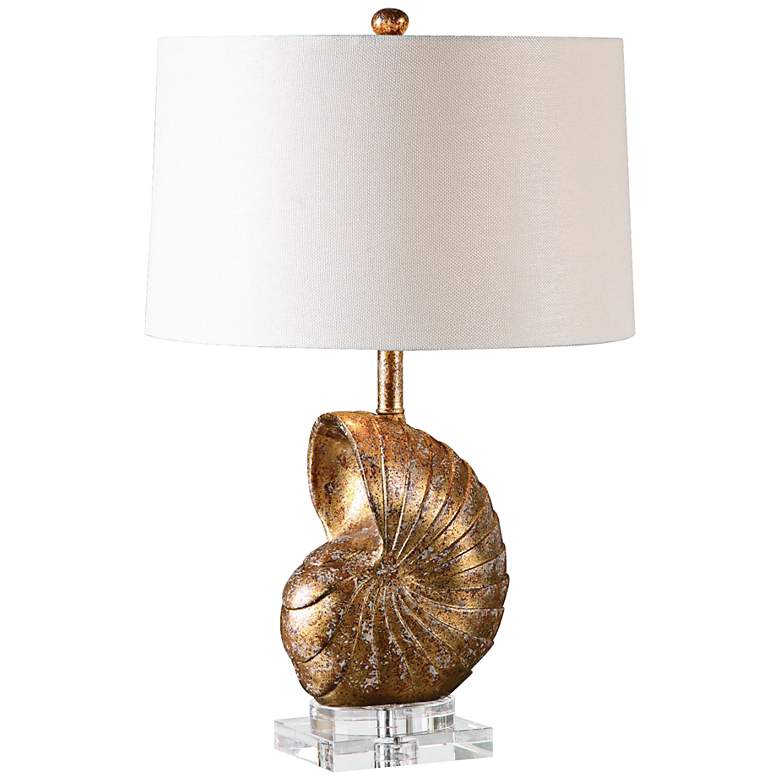 Image 1 Uttermost Concha Gold Leaf Nautilus Shell Table Lamp