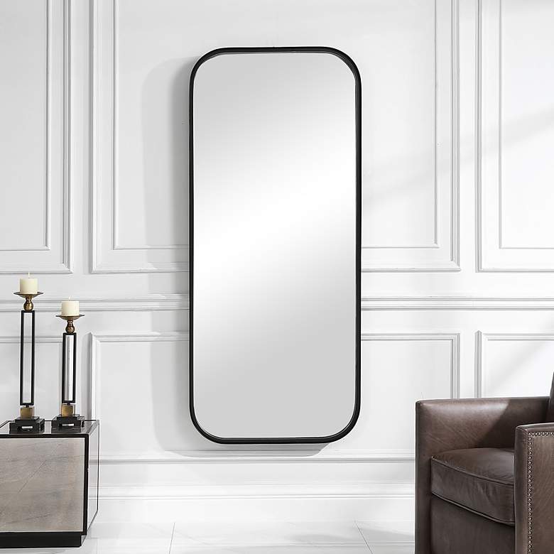 Image 1 Uttermost Concord Satin Black 30" x 70" Wall Mirror