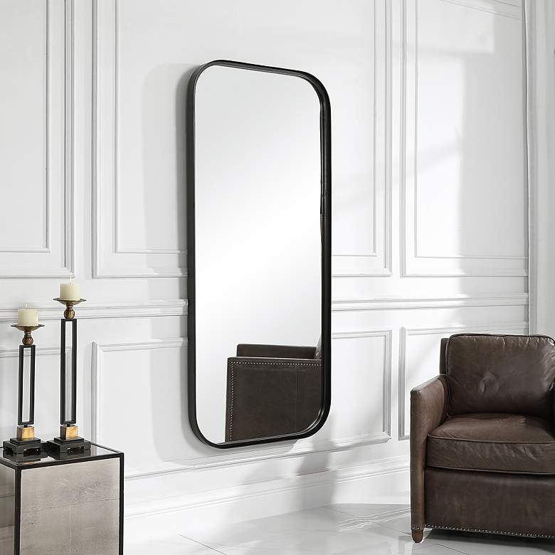 Image 3 Uttermost Concord Satin Black 30" x 70" Wall Mirror more views