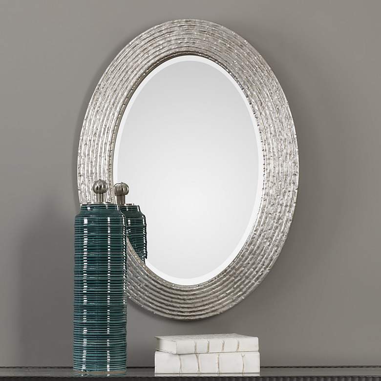Image 3 Uttermost Conder Pale Champagne Gold 25" x 34" Oval Wall Mirror more views