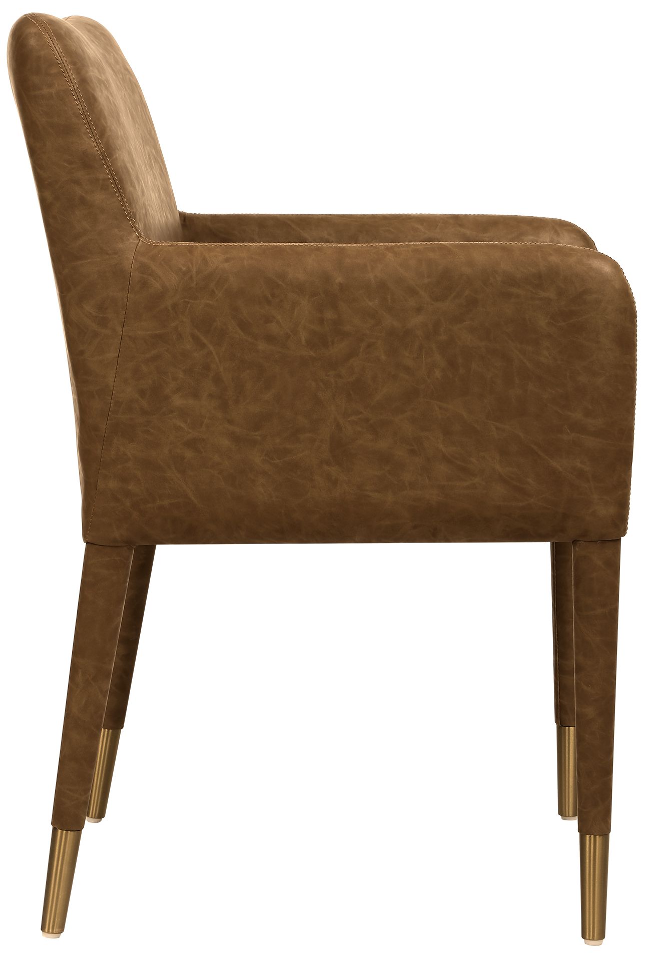 Uttermost Conifer Camel Brown Fabric Dining Armchair