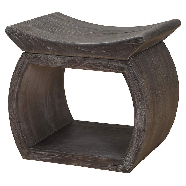 Image 4 Uttermost Conor Walnut Elm Wood Accent Stool more views