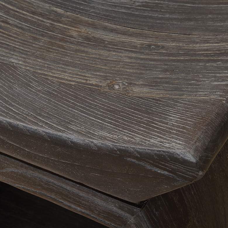 Image 6 Uttermost Conor Walnut Elm Wood Accent Stool more views