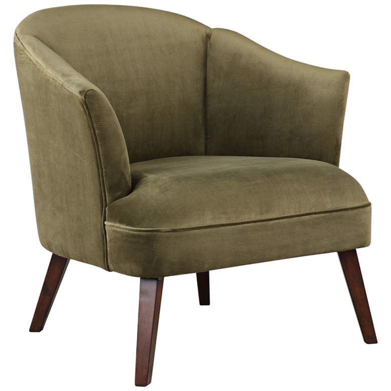 Image 1 Uttermost Conroy Soft Olive Velvet Fabric Accent Chair