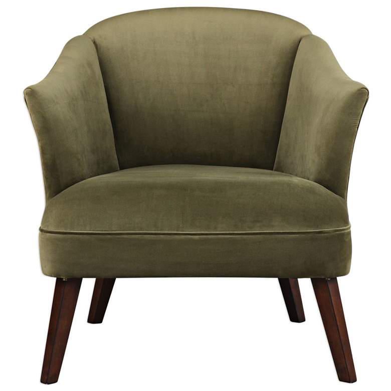 Image 2 Uttermost Conroy Soft Olive Velvet Fabric Accent Chair more views