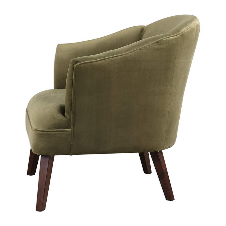 Image 4 Uttermost Conroy Soft Olive Velvet Fabric Accent Chair more views