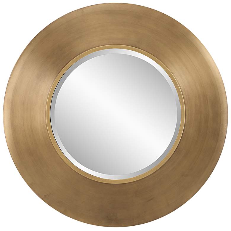 Image 1 Uttermost Contessa 29.5 inch Antiqued Gold Round Framed Mirror