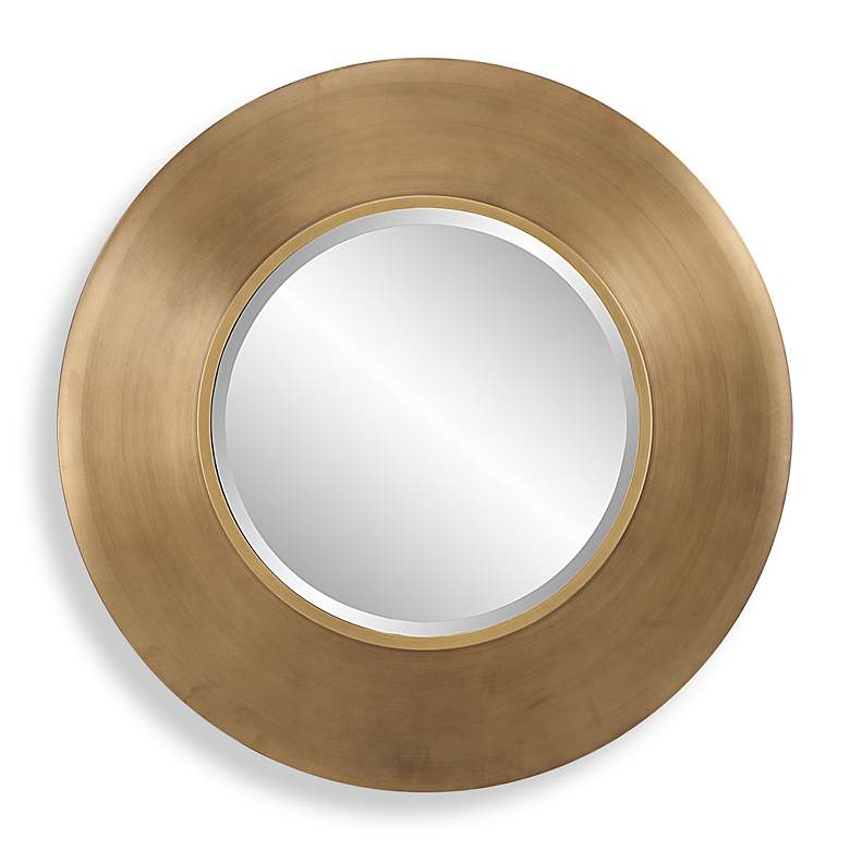 Image 2 Uttermost Contessa Antique Gold 29 1/2" Round Wall Mirror