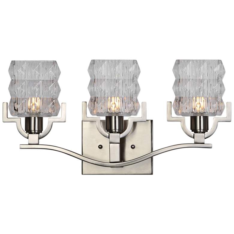 Image 1 Uttermost Copeman 19 inch Wide Brushed Nickel 3-Light Bath Light