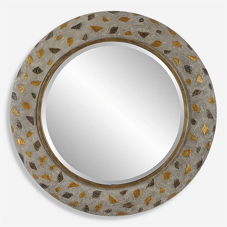 Image 2 Uttermost Copper Terrazzo 35" Round Mirror