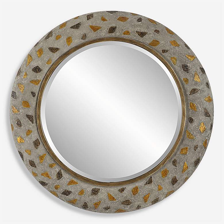 Image 1 Uttermost Copper Terrazzo 35 inch Round Mirror