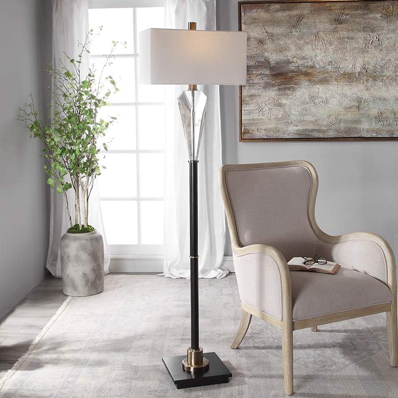 Image 1 Uttermost Cora Metal and Crystal Floor Lamp