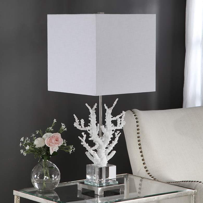 Image 1 Uttermost Corallo White Coral Branch Buffet Table Lamp
