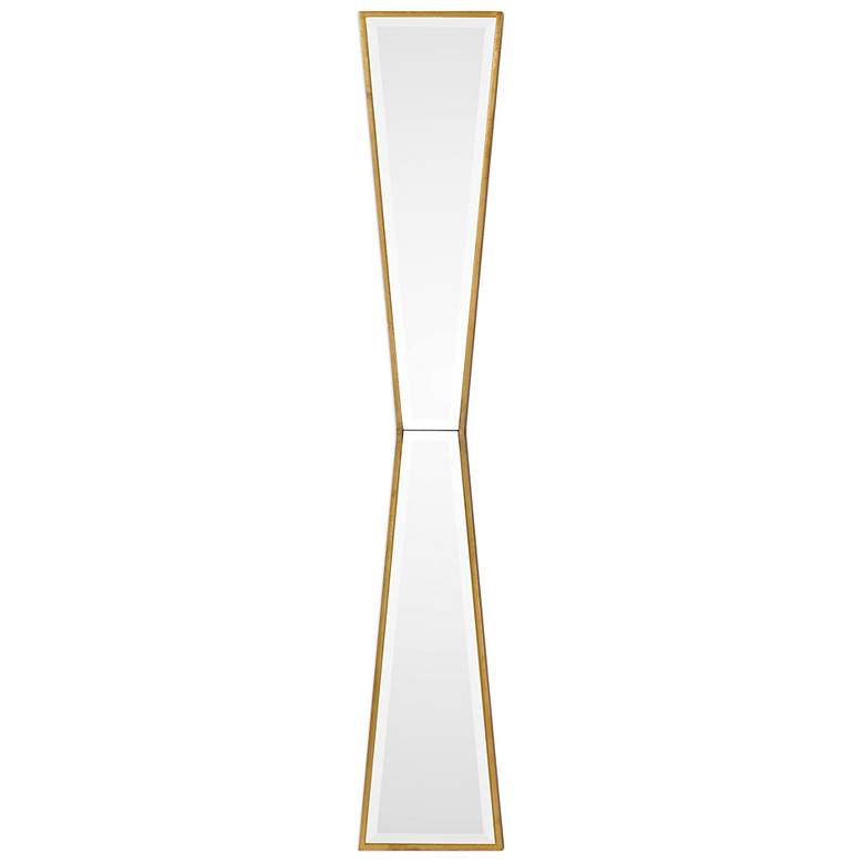 Image 2 Uttermost Corbata Antiqued Gold Leaf 10" x 60" Wall Mirror
