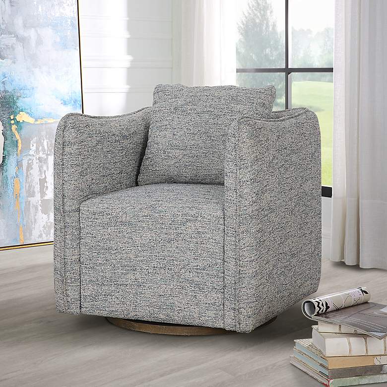 Image 1 Uttermost Corben Blue Swivel Chair
