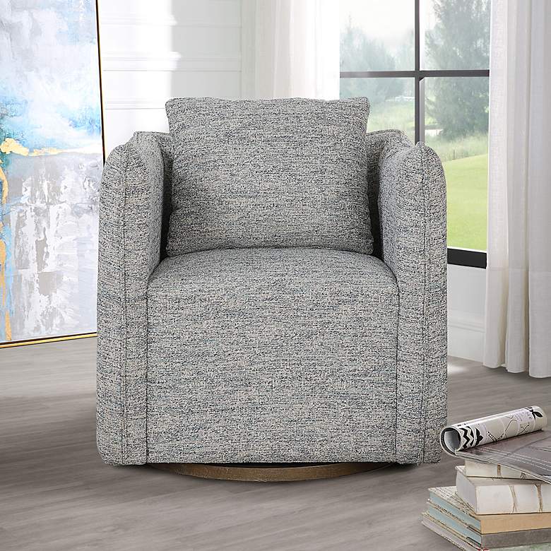 Image 3 Uttermost Corben Blue Swivel Chair more views