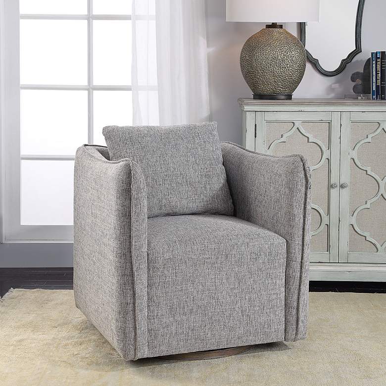 Image 1 Uttermost Corben Gray Swivel Chair