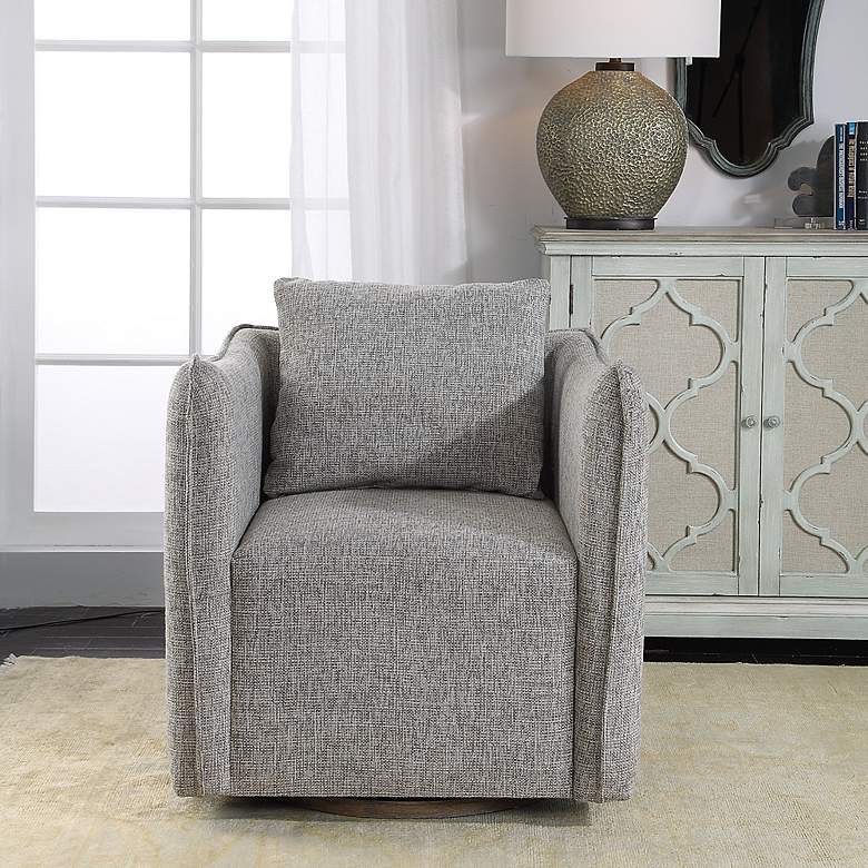 Image 5 Uttermost Corben Gray Swivel Chair more views