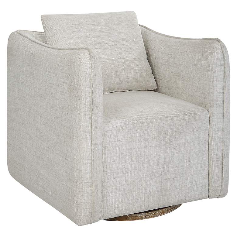 Image 4 Uttermost Corben Off-White Fabric Swivel Chair more views