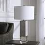 Uttermost Cordata 28 1/2" Light Gray Oak Wood Column Table Lamp