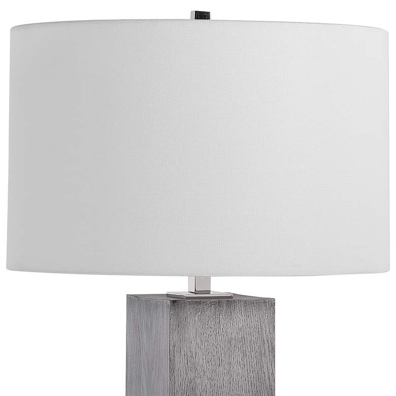 Image 4 Uttermost Cordata 28 1/2" Light Gray Oak Wood Column Table Lamp more views
