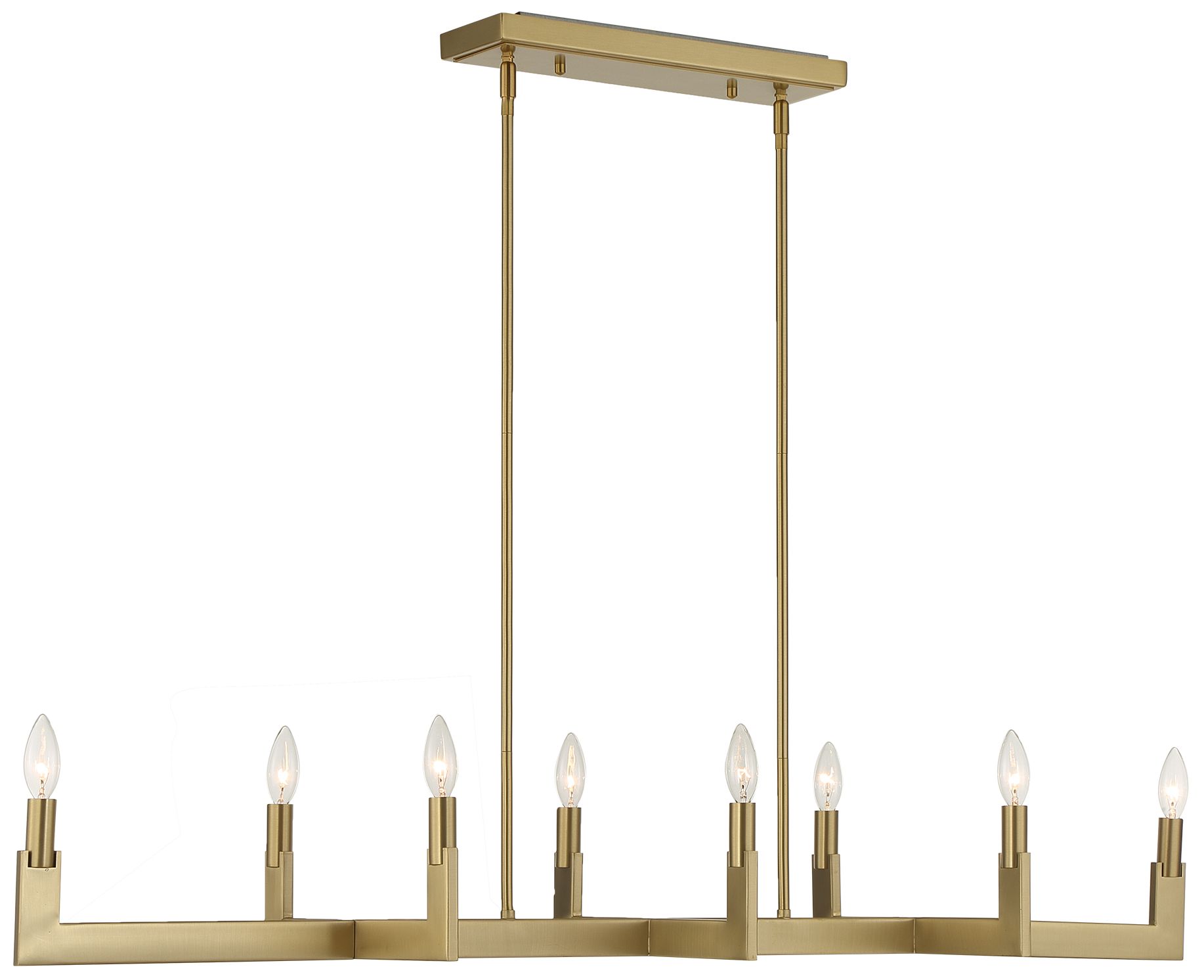 Image 3 Uttermost Cordoba 51 1/2" Wide Brass 8-Light Linear Chandelier more views