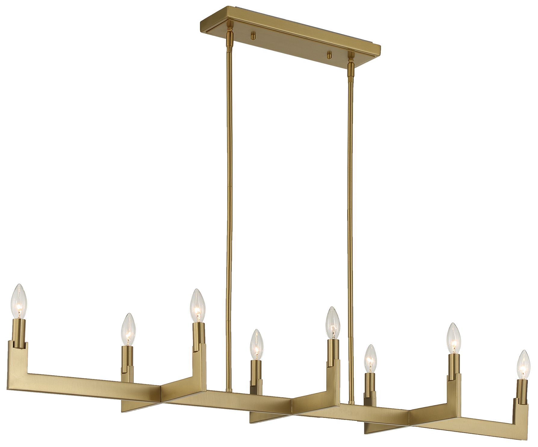 Image 4 Uttermost Cordoba 51 1/2" Wide Brass 8-Light Linear Chandelier more views