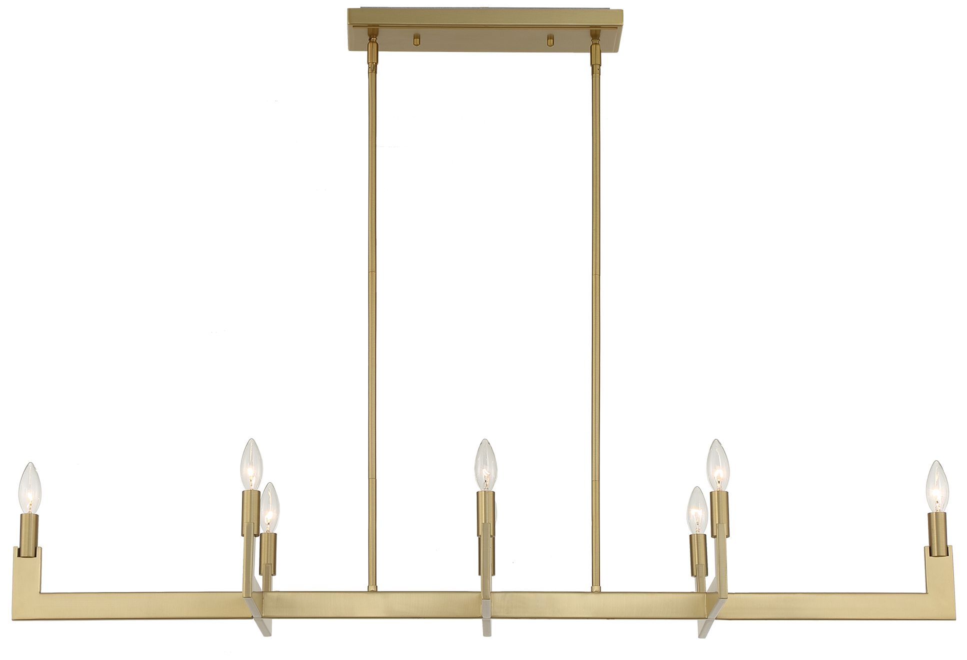 Image 6 Uttermost Cordoba 51 1/2" Wide Brass 8-Light Linear Chandelier more views