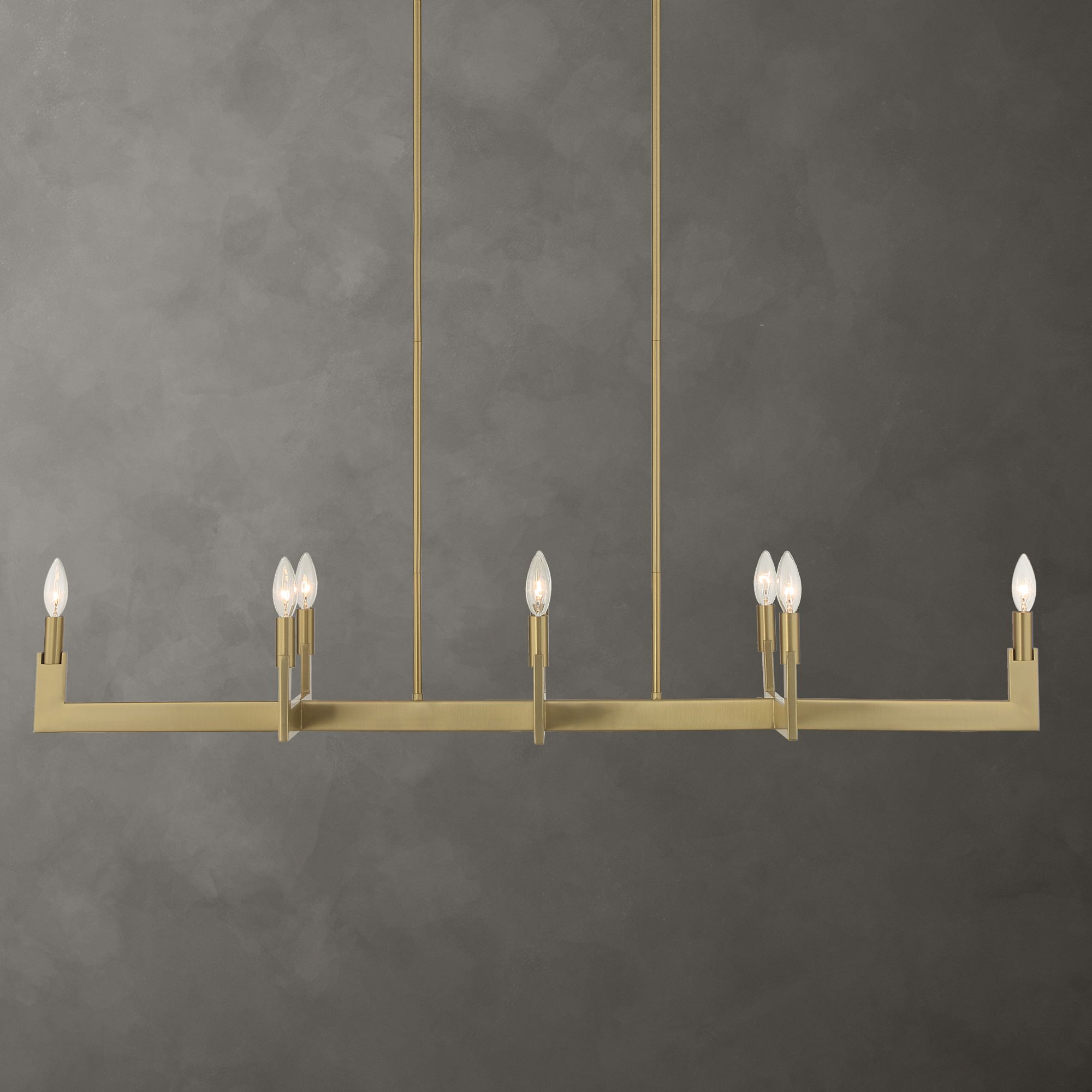 Uttermost Cordoba 51 1/2" Wide Brass 8-Light Linear Chandelier