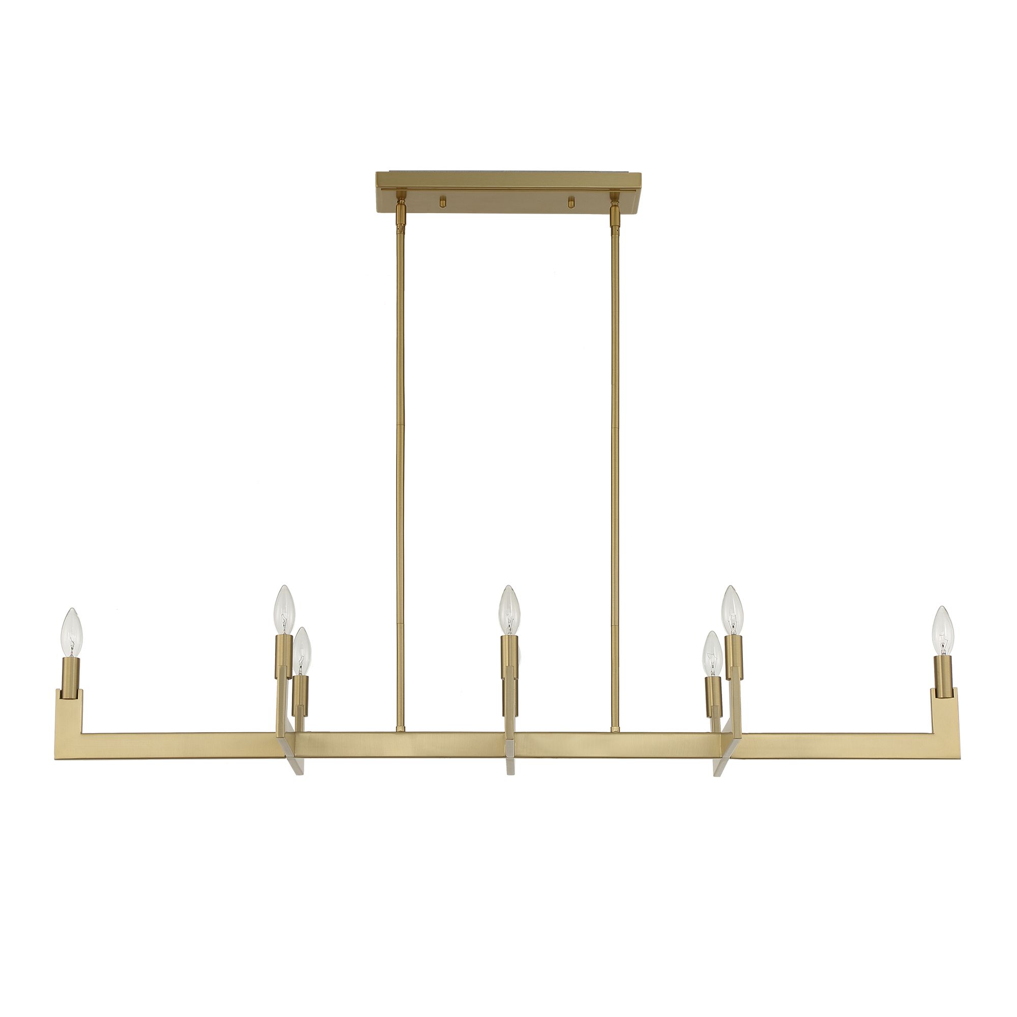 Uttermost Cordoba 51 1/2" Wide Brass 8-Light Linear Chandelier