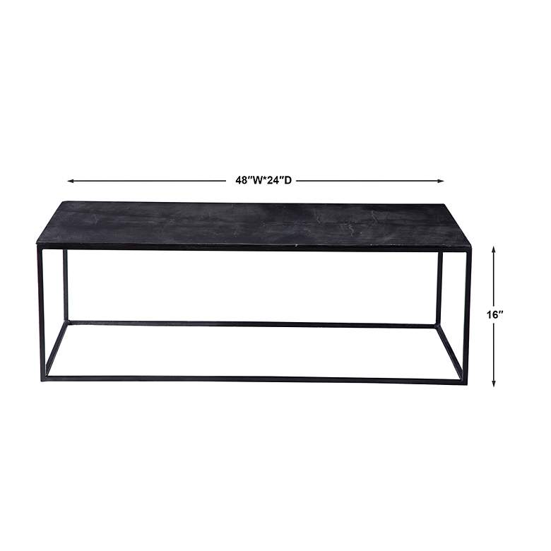 Image 5 Uttermost Coreene 48" Wide Aged Black Iron Coffee Table more views