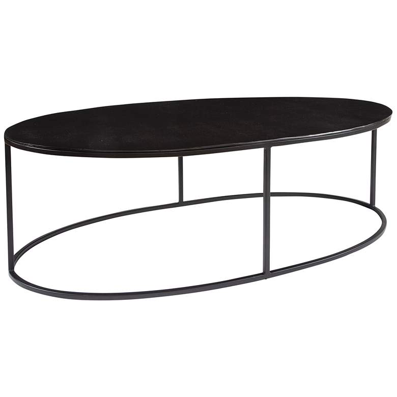 Image 2 Uttermost Coreene 48 inch Wide Oval Aged Black Iron Coffee Table