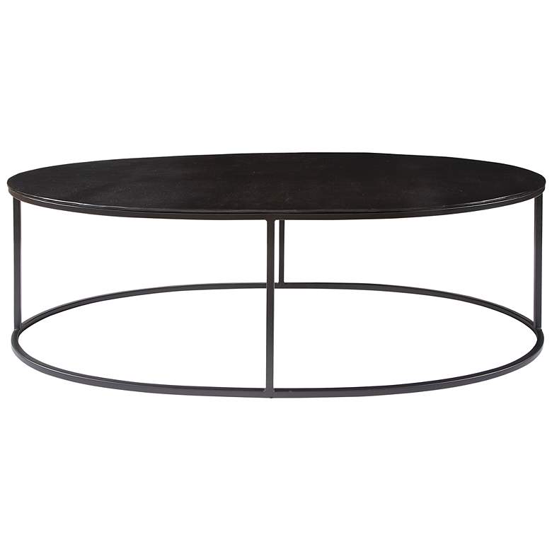 Image 2 Uttermost Coreene 48" Wide Oval Aged Black Iron Coffee Table