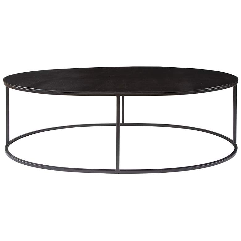 Image 2 Uttermost Coreene 48 inch Wide Oval Aged Black Iron Coffee Table