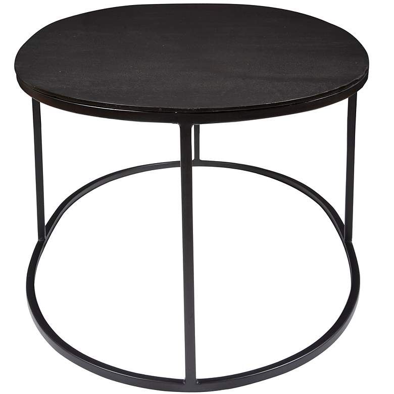 Image 3 Uttermost Coreene 48" Wide Oval Aged Black Iron Coffee Table more views