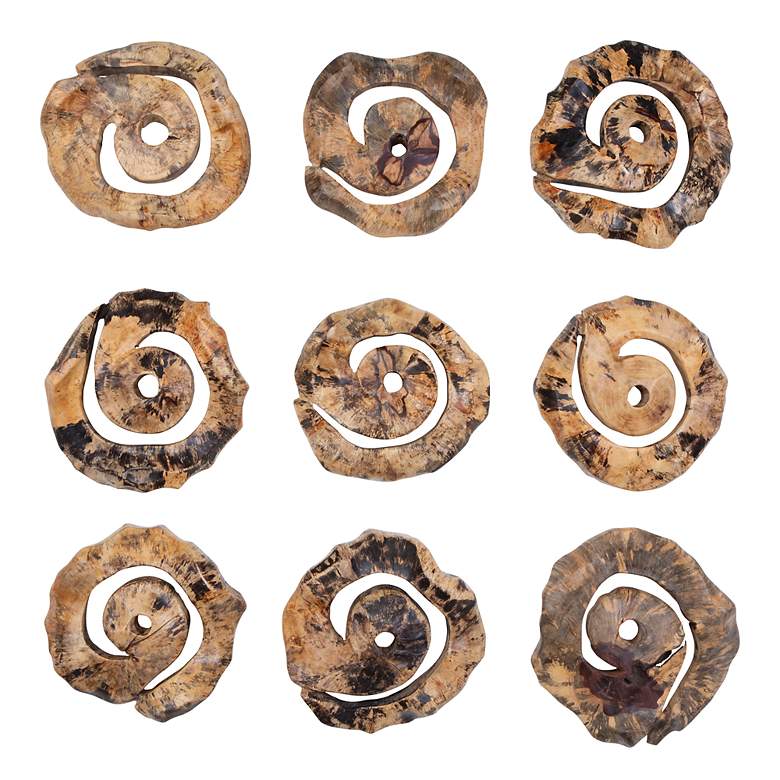 Image 1 Uttermost Corkscrew 13.7" 9-Piece Wood Wall Decor