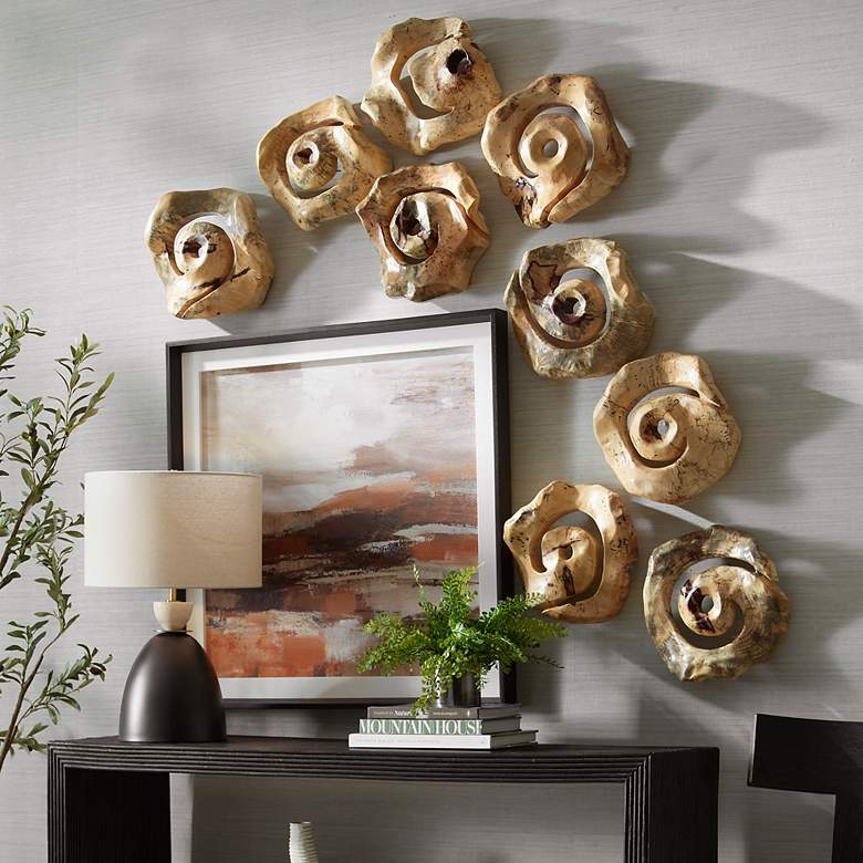 Image 3 Uttermost Corkscrew 13.7" 9-Piece Wood Wall Decor more views