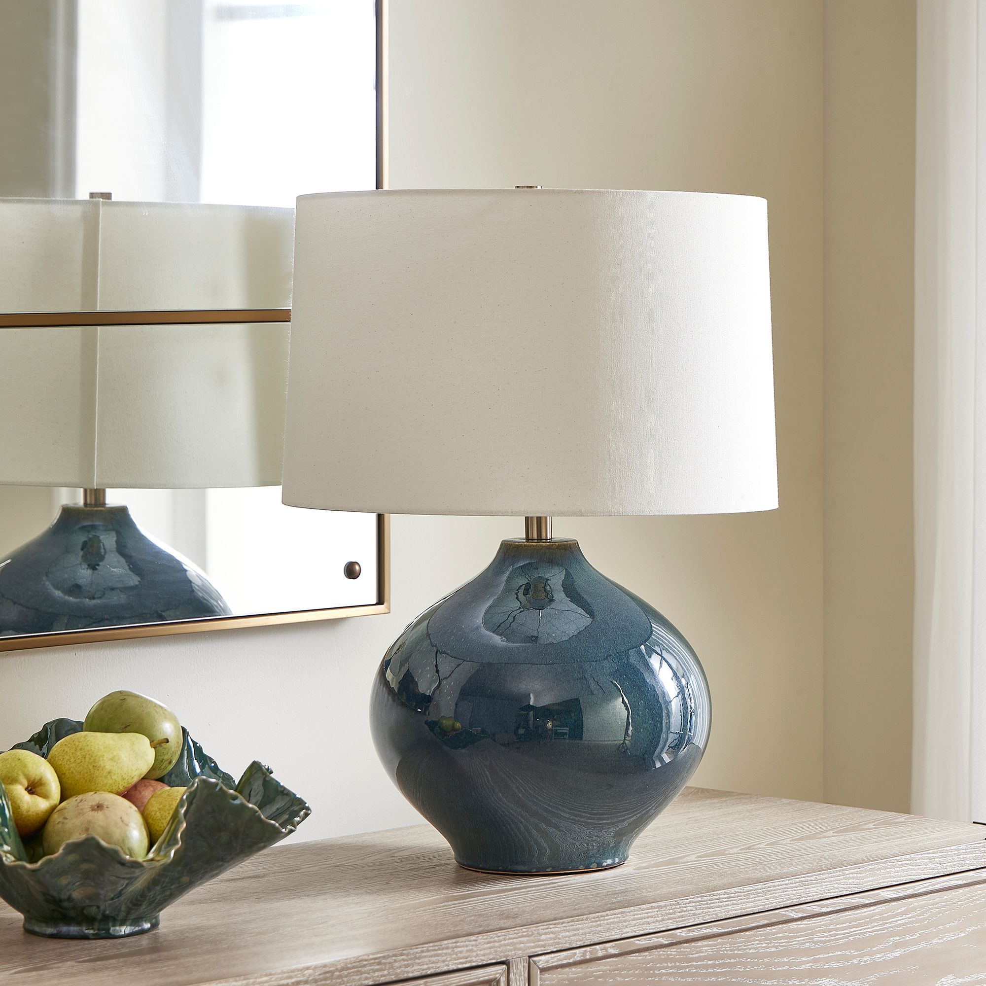 Image 3 Uttermost Corrine 24 1/2" High Mottle Blue Ceramic Table Lamp more views