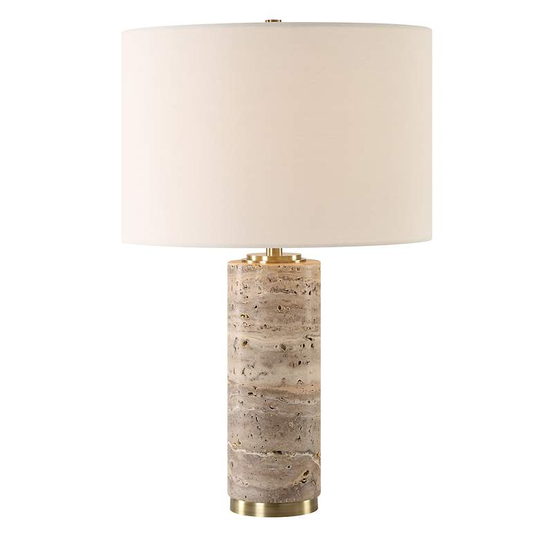 Image 3 Uttermost Cortado Honed Travertine Accent Table Lamp