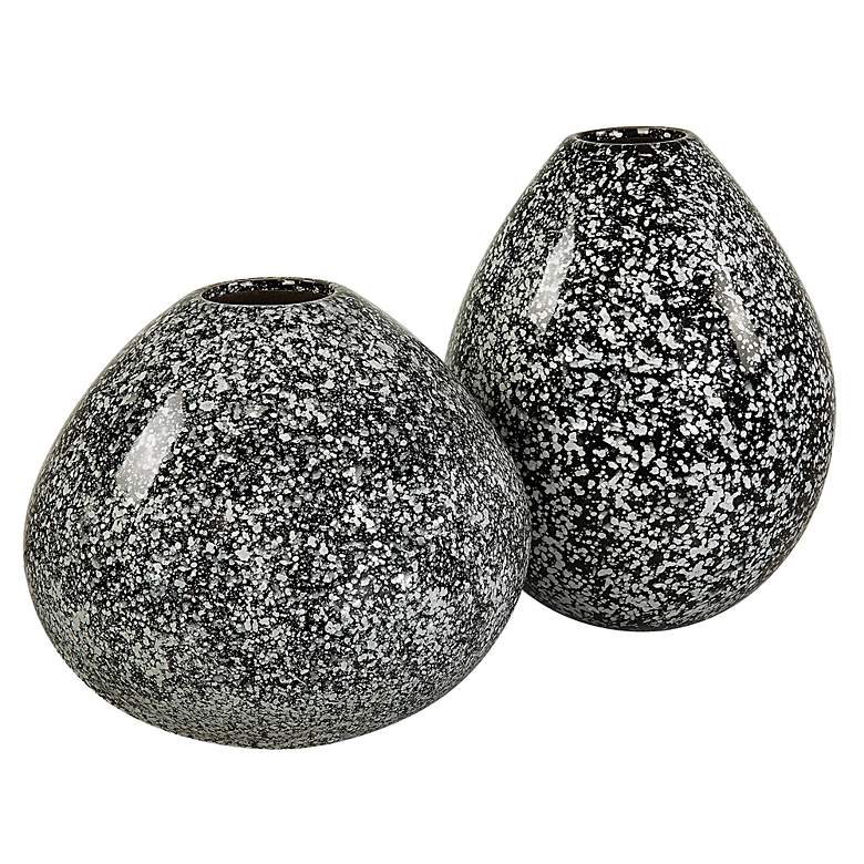 Image 2 Uttermost Cosmic Black and White Set of 2 Ceramic Vases