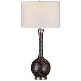 Image2 of Uttermost Cosmos 35" Ebony and Charcoal Bubble Glass Buffet Lamp