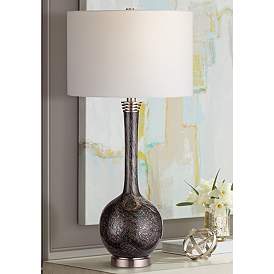 Image1 of Uttermost Cosmos 35" Ebony and Charcoal Bubble Glass Buffet Lamp